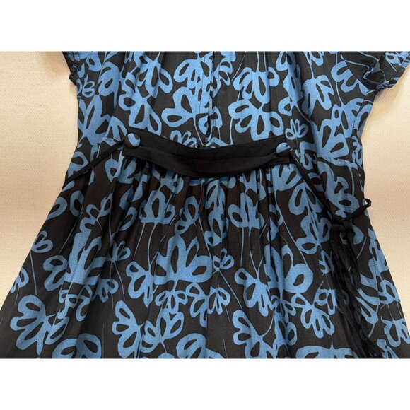 Twenty One Fit & Flare Dress Womens Size M Blue Floral Short Sleeves Boho Casual - Picture 11 of 12